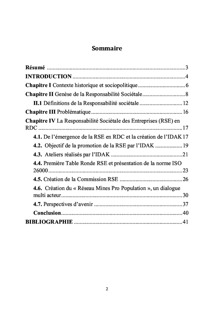 Emergence de la Responsabilite Sociale des entreprises en RD Congo