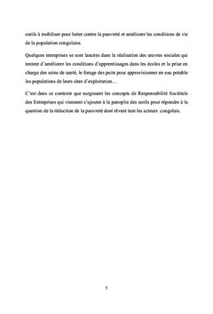 Emergence de la Responsabilite Sociale des entreprises en RD Congo