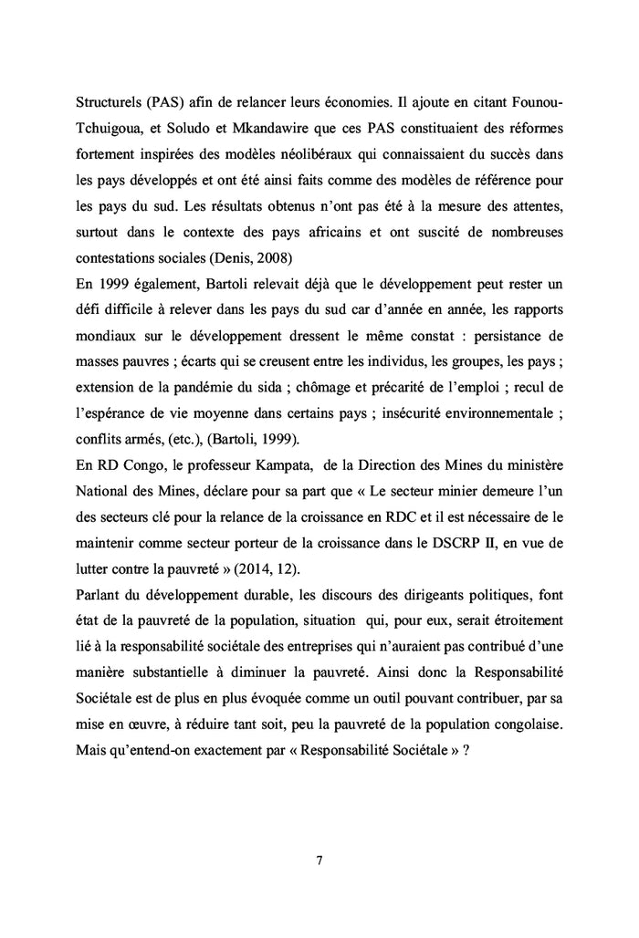 Emergence de la Responsabilite Sociale des entreprises en RD Congo