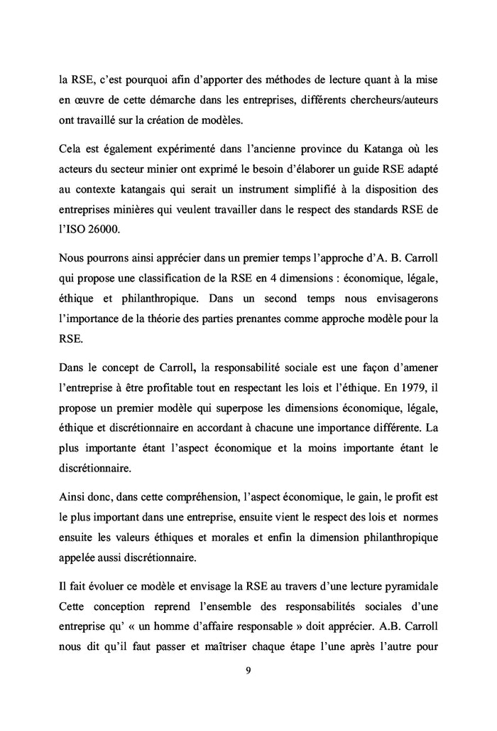 Emergence de la Responsabilite Sociale des entreprises en RD Congo