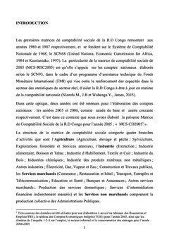 Analyse de l'economie congolaise a travers la matrice de 2005