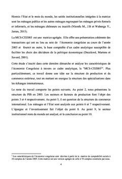 Analyse de l'economie congolaise a travers la matrice de 2005