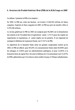 Analyse de l'economie congolaise a travers la matrice de 2005