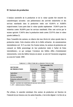 Analyse de l'economie congolaise a travers la matrice de 2005