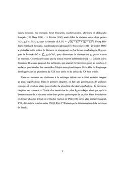 Metrique sur le fibre unitaire tangent au plan hyperbolique