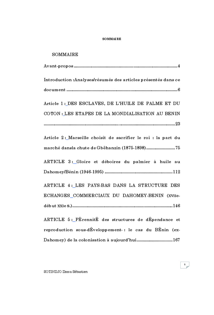 Des aspects de l'histoire du Bénin