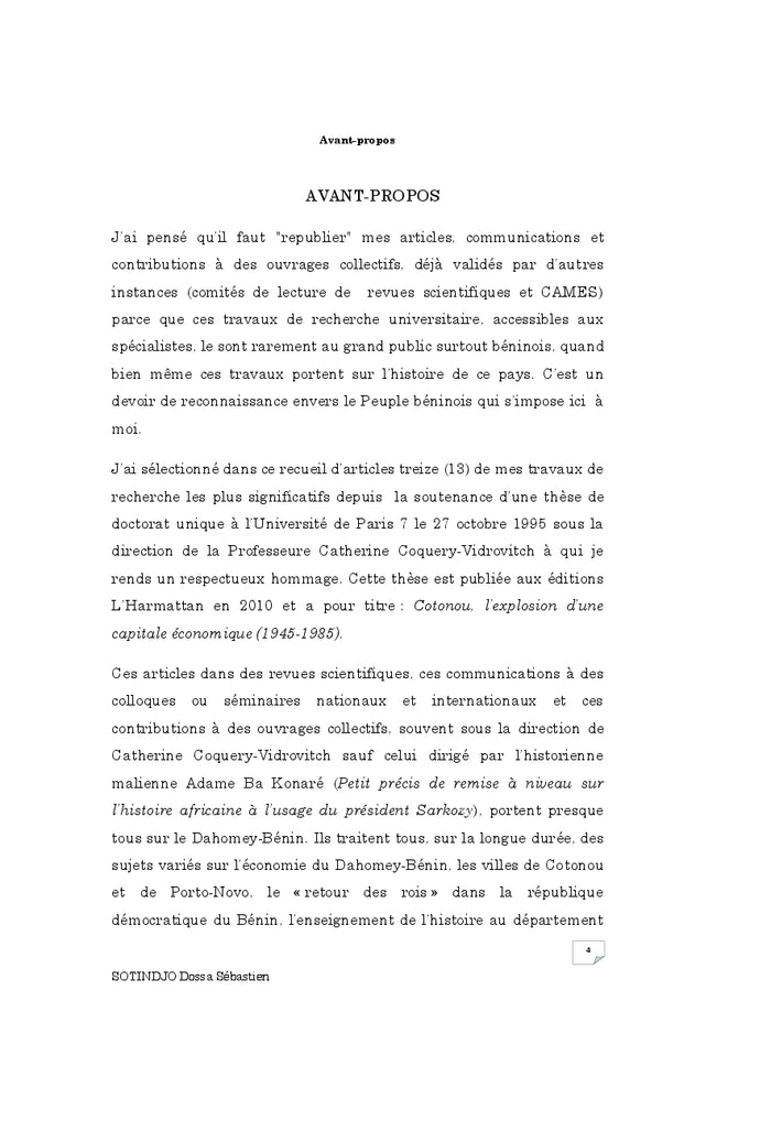 Des aspects de l'histoire du Bénin