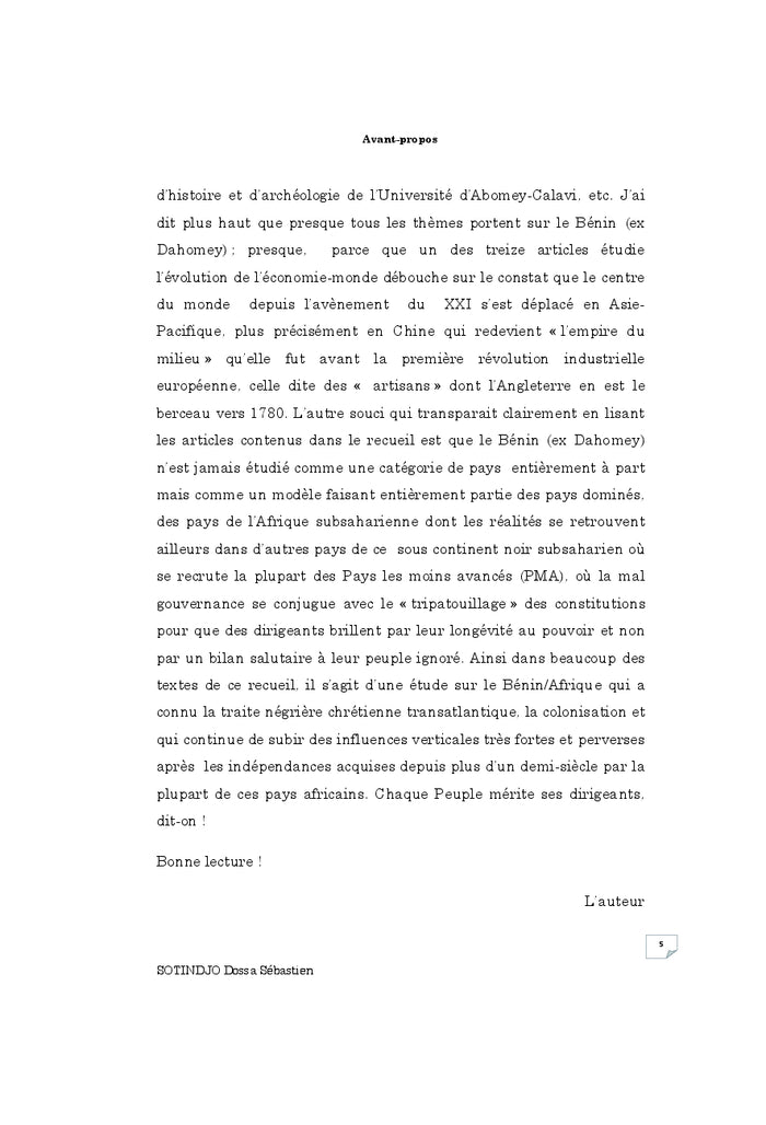 Des aspects de l'histoire du Bénin