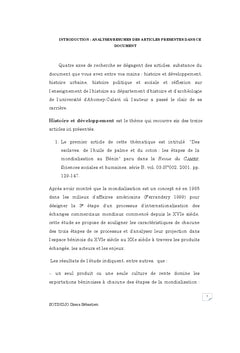 Des aspects de l'histoire du Bénin