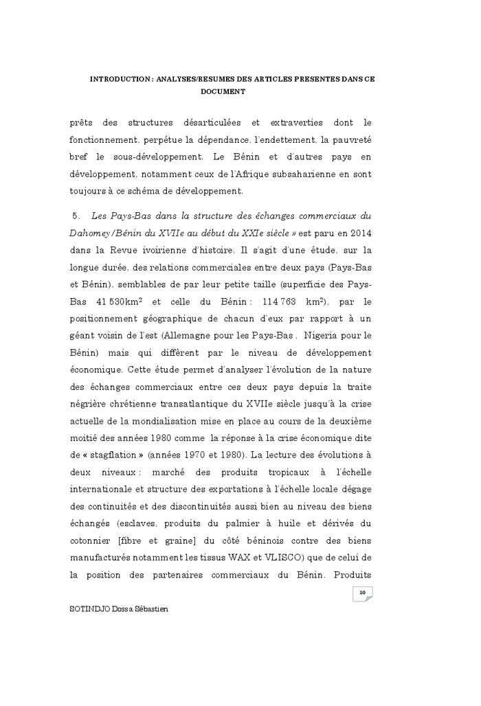 Des aspects de l'histoire du Bénin
