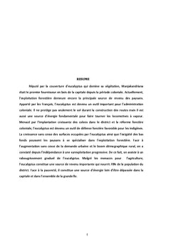 Etude historique de l'exploitation de l'eucalyptus