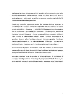 Etude historique de l'exploitation de l'eucalyptus