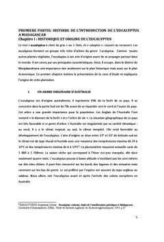 Etude historique de l'exploitation de l'eucalyptus