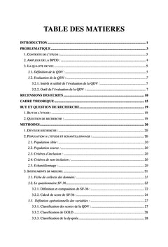 Qualite de vie et bronchopneumopathie chronique obstructive