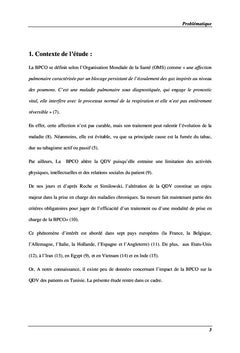 Qualite de vie et bronchopneumopathie chronique obstructive