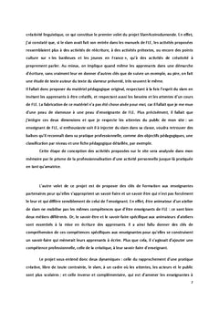 Telecollaboration en creative teaching et creative writing en FLe