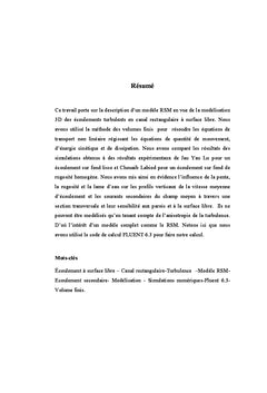 Modélisation des écoulements à surface libre