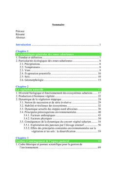 Les parcours sahariens: Dynamique et Gestion
