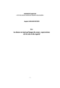Le corps dansant de la psychanalyse