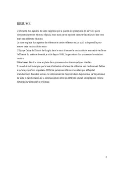 Mise en place d'un systeme de reference et de contre-reference
