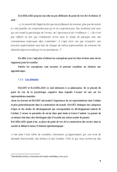 Les representations traduisent-elles les obstacles aux apprentissages?