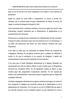 Le Transport Maritime au BÉNIN
