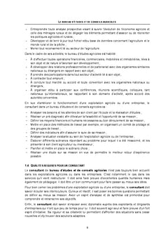 Le bureau d'etudes et de conseils agricoles