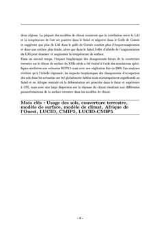 Occupation des sols et changement climatique en Afrique de l'Ouest