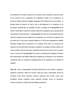 La reserve impartageable des societes cooperatives