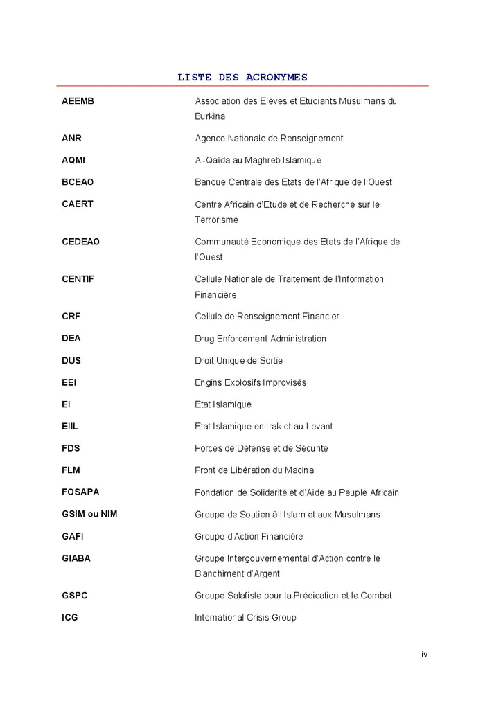 Lutte contre le financement du terrorisme au Burkina Faso