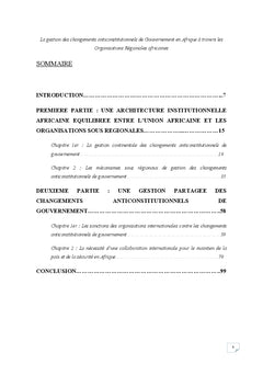 Les changements anticonstitutionnels de gouvernement en Afrique