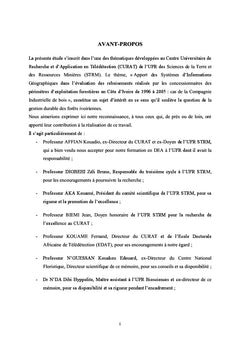 Apport des SIG dans l'evaluation des reboisements en cote d'Ivoire