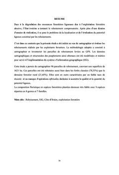 Apport des SIG dans l'evaluation des reboisements en cote d'Ivoire