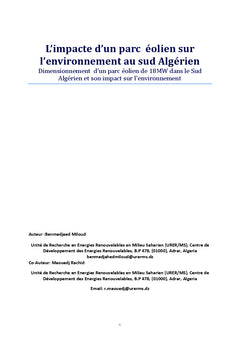 L'impacte d'un parc eolien sur l'environnement au sud Algerien