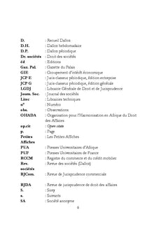 Ohada Droit des societes commerciales