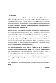 L'intervention éducative en orientation-conseil au Cameroun
