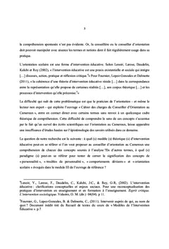 L'intervention éducative en orientation-conseil au Cameroun