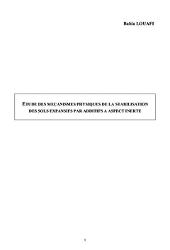 Etude des mecanismes physiques de la stabilisation des sols expansifs