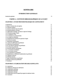 Etude des mecanismes physiques de la stabilisation des sols expansifs
