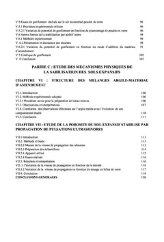 Etude des mecanismes physiques de la stabilisation des sols expansifs
