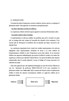 Application des plans d'experiences A l'analyse et la formulation