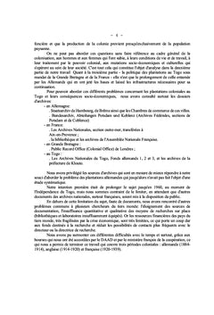 Les plantations coloniales au Togo 1884-1939