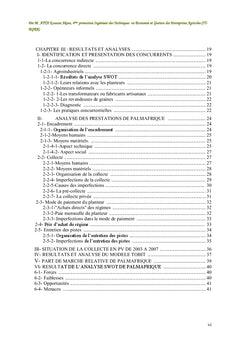 Analyse prestations de Palmafrique aux Planteurs villageois et proposition d'une strategie