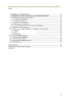 Analyse prestations de Palmafrique aux Planteurs villageois et proposition d'une strategie