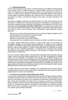 Étude d'intégration de la centrale éolienne sur le réseau SNIM-SOMELEC
