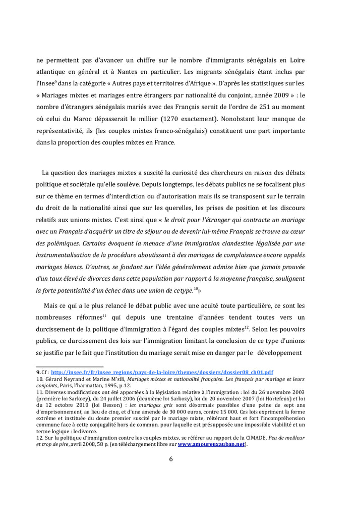 Les couples mixtes franco-senegalais et le divorce