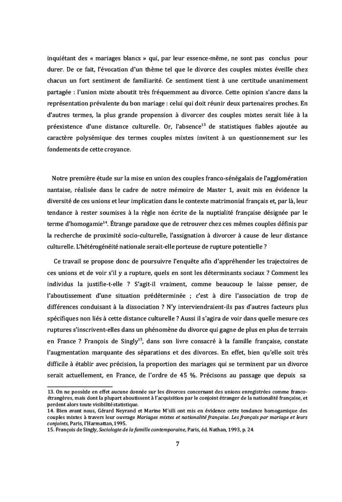 Les couples mixtes franco-senegalais et le divorce