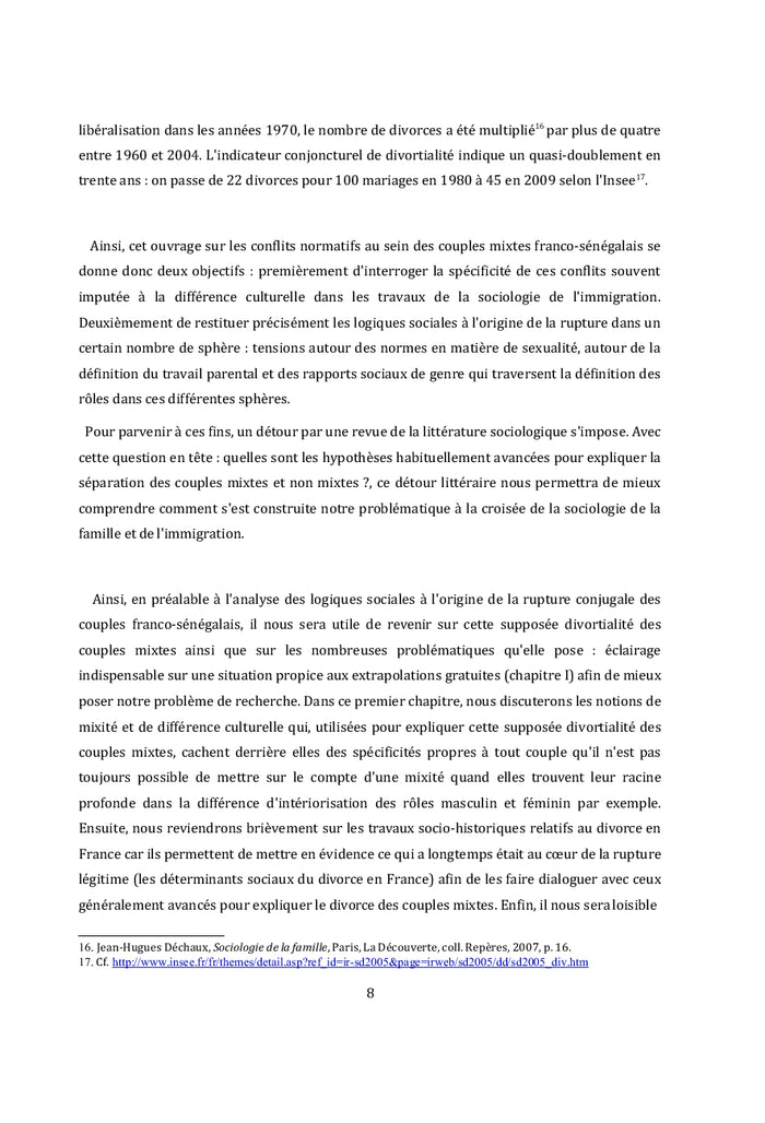 Les couples mixtes franco-senegalais et le divorce