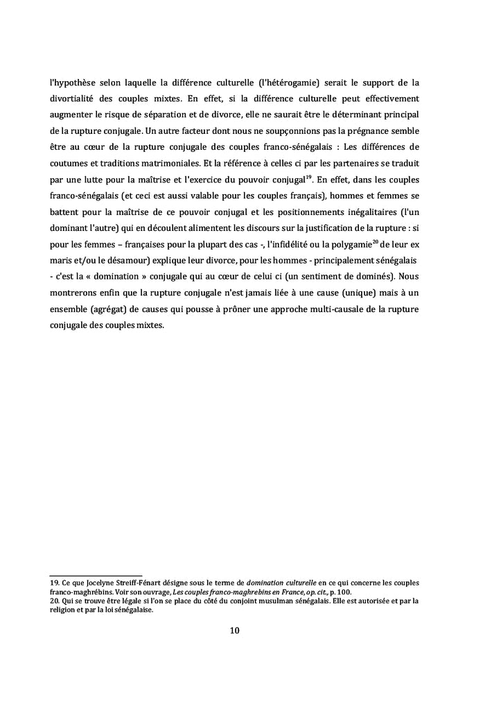 Les couples mixtes franco-senegalais et le divorce