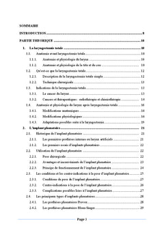 Tendances chirurgicales concernant la pose de l'implant phonatoire